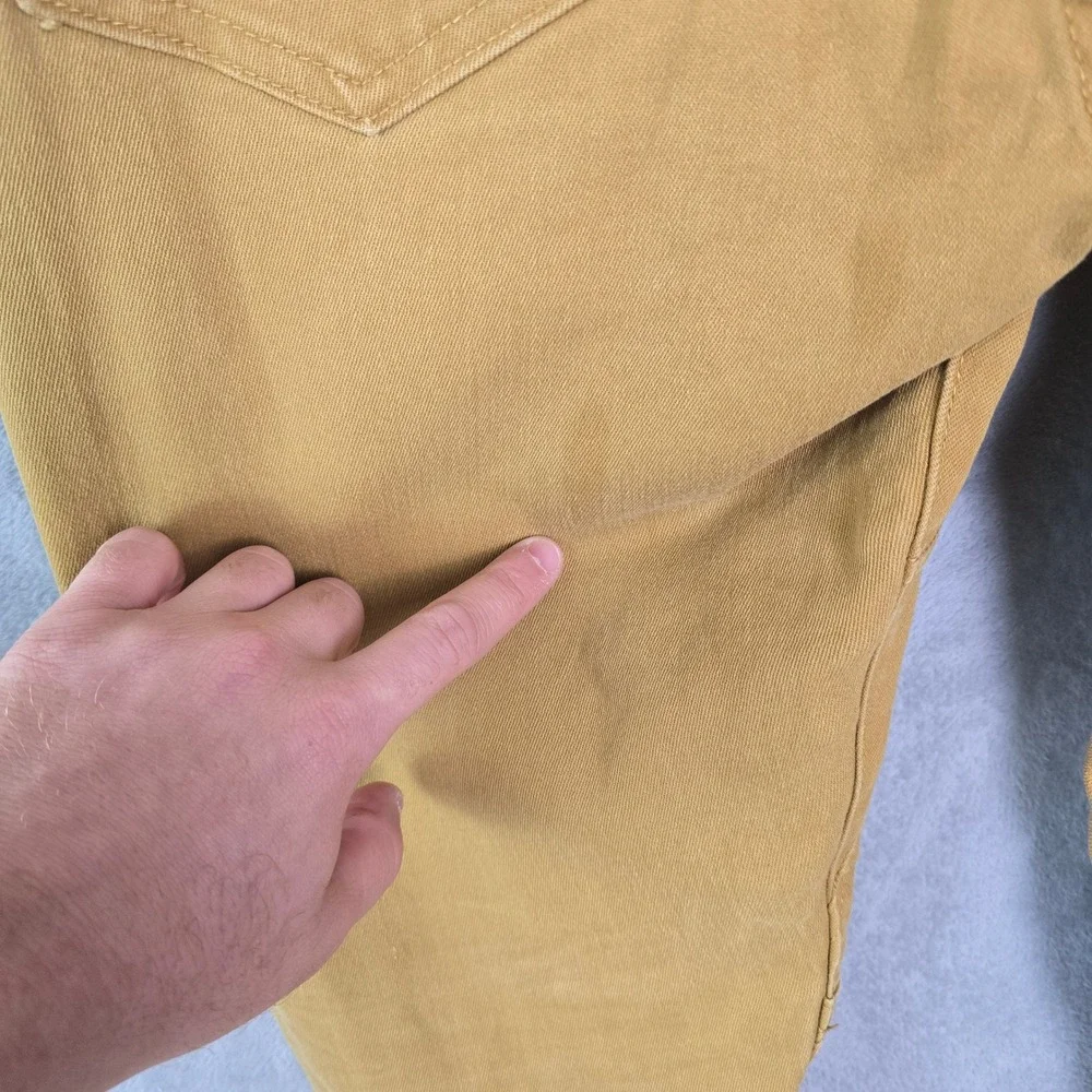 Smoke Rise Mens Moto Biker Jeans Mustard Yellow Slim Tapered 36x32 TSON901